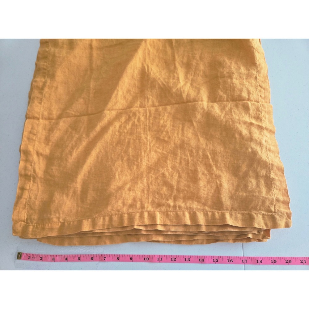 Sur La Table Cloth Napkins Linen Set of 6 Mustard Orange Square - Picture 3 of 5